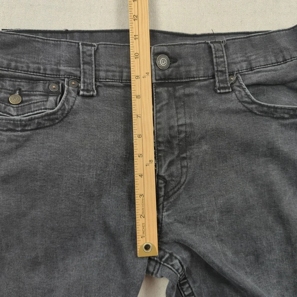 True Religion Jeans Mens 36x31 Black Ricky Relaxed Straight Flap Pocket